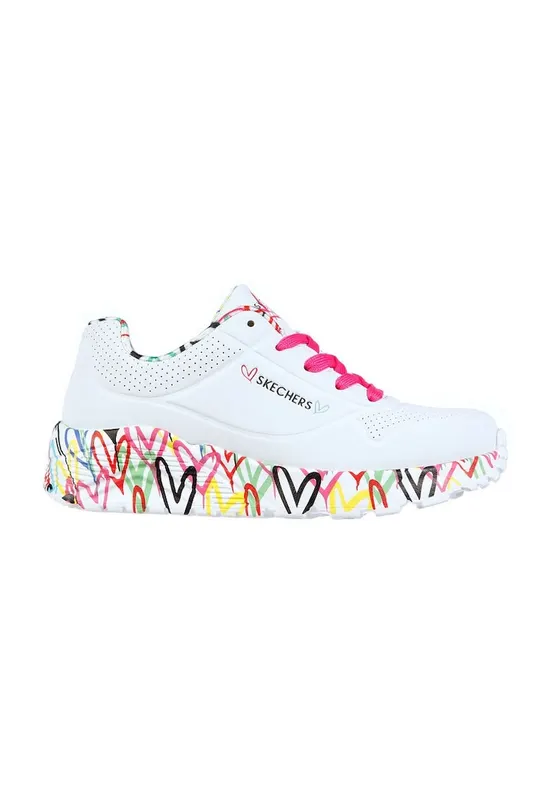 Pantofi sport de piele ecologica Uno Lite - Lovely Luv - Alb -