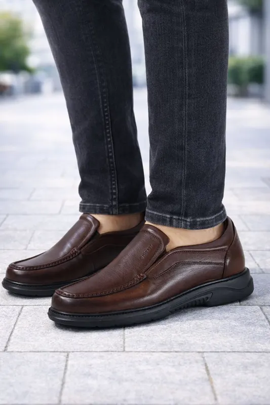 Pantofi Confort din Piele Maro Fara Siret - DR FLEXER 3