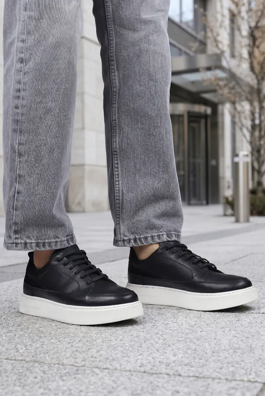 Pantofi Casual din Piele Naturală Negri - ZEKI BLACK