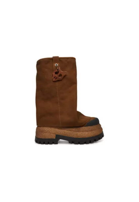 Botine dama DISTURB - Piele naturala - Maro - Maro