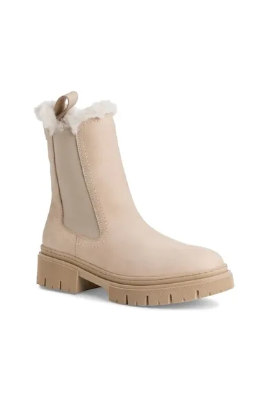 Botine dama - casual - piele naturala - bej