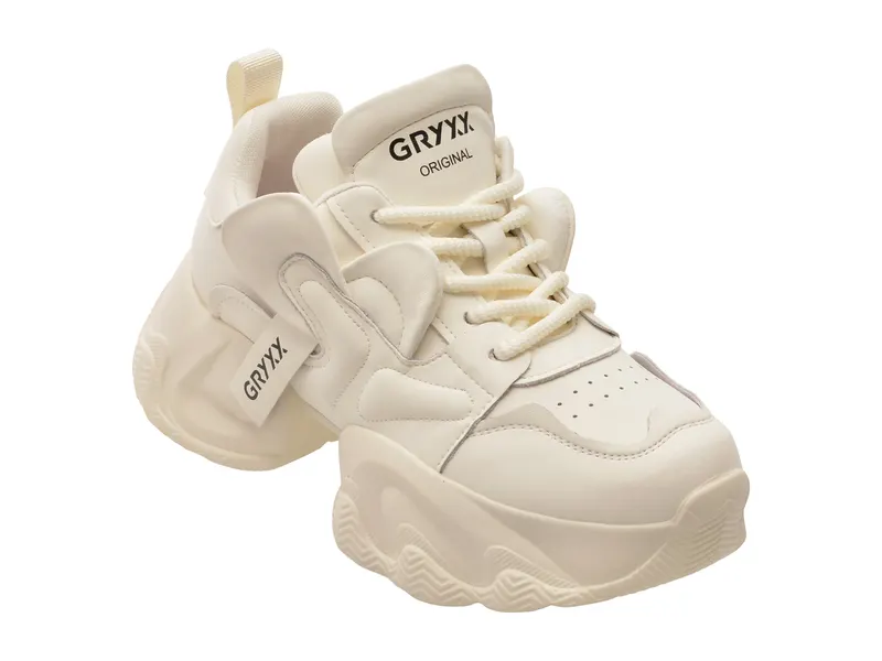 Pantofi sport albi, 5958, din piele naturala