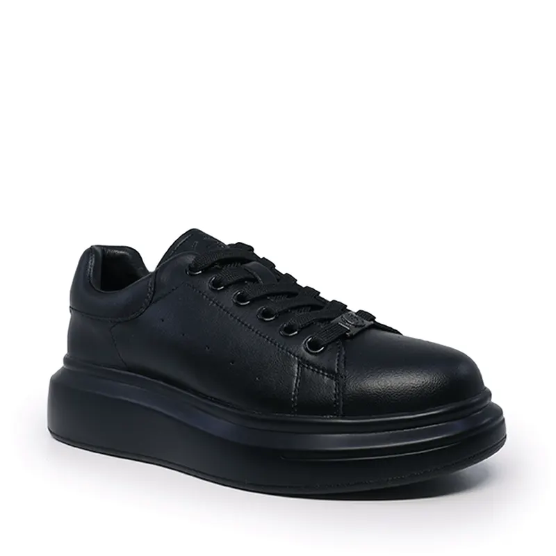 Sneakers negri din piele 3742dp312n — imaginea 2