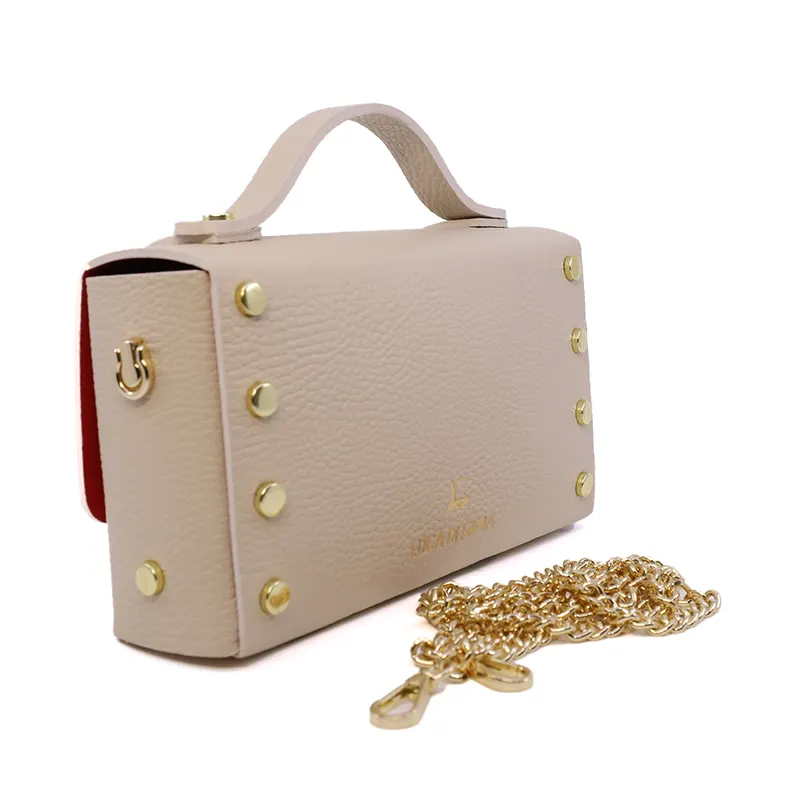 Poșetă mini crossbody femei Luca di Gioia bej din piele 144POSP3644BE — imaginea 2