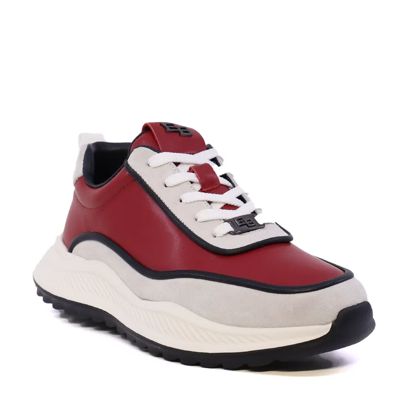 Sneaker ușori bărbați Enzo Bertini roșii din piele și piele întoarsă 3661BP851R — imaginea 2