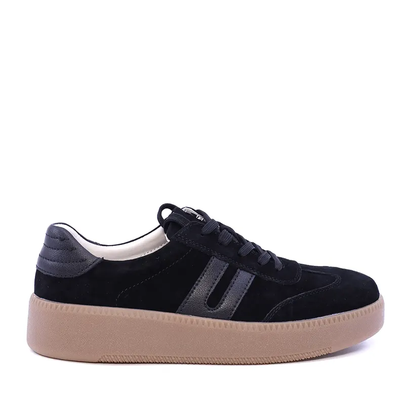 Sneakers femei Luca di Gioia negri din piele 1292DP1120VN