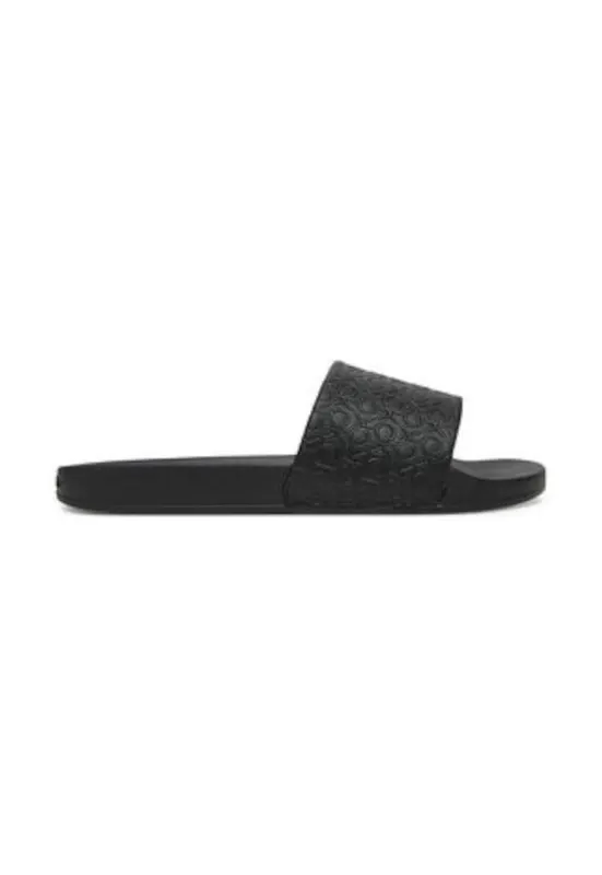 Slapi dama - textil - negru