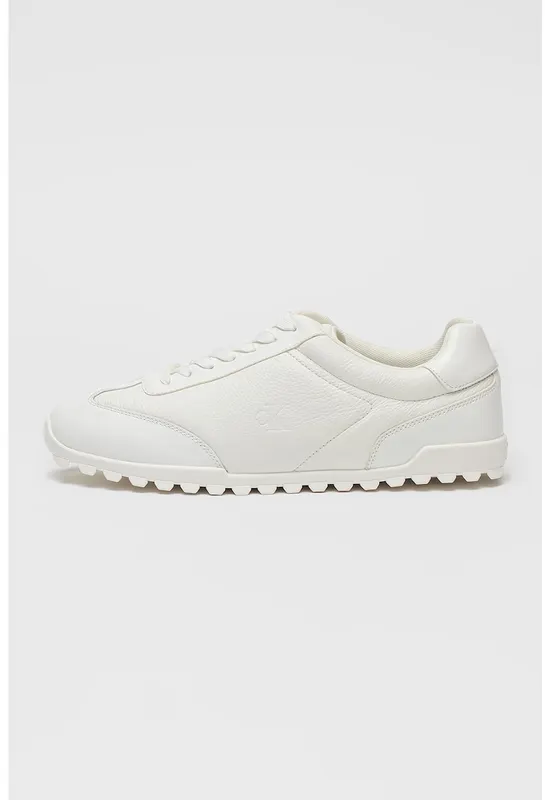 Pantofi sport de piele cu garnituri sintetice - Alb murdar
