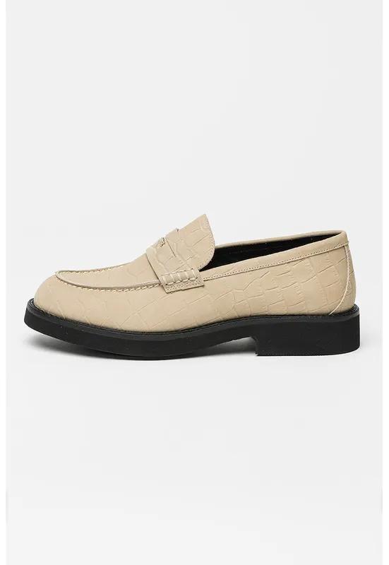 Pantofi loafer din piele Eleri - Grej
