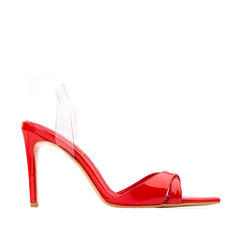Sandale Thea Piele Lacuita, Rosii
