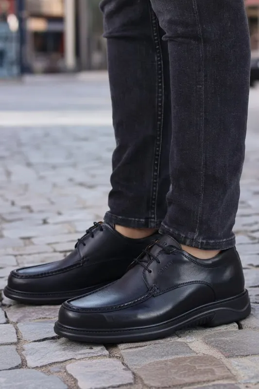 Pantofi Confort din Piele Negri cu Siret - DR FLEXER 4