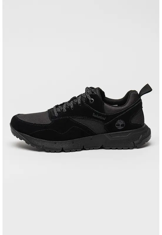 Pantofi sport Voyager cu insertii din piele intoarsa - Negru