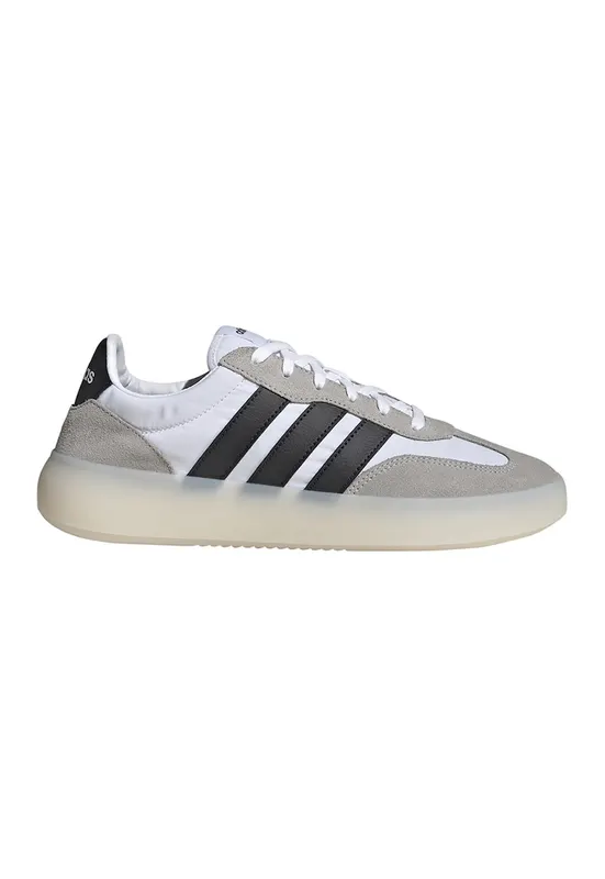 Pantofi sport Barreda Decode cu garnituri din piele intoarsa - Alb/Negru/Grej
