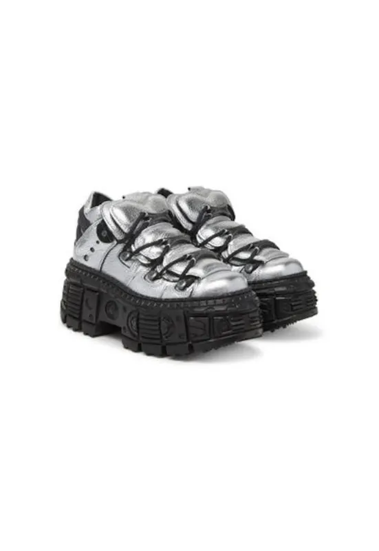 Botine dama M-106WALL-C16 - Piele naturala - Argintiu - Argintiu