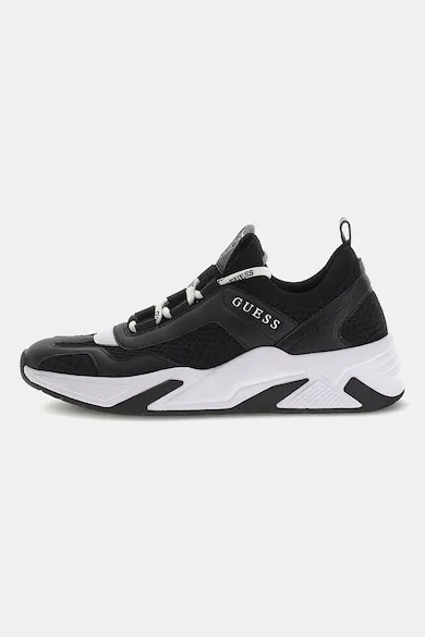 Pantofi sport de piele ecologica si plasa - Negru