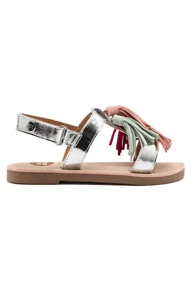 Sandale cu aspect metalizat si canafi - Multicolor