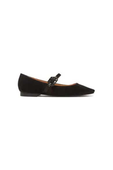 Balerini V250516 - Piele naturala - Negru - Negru
