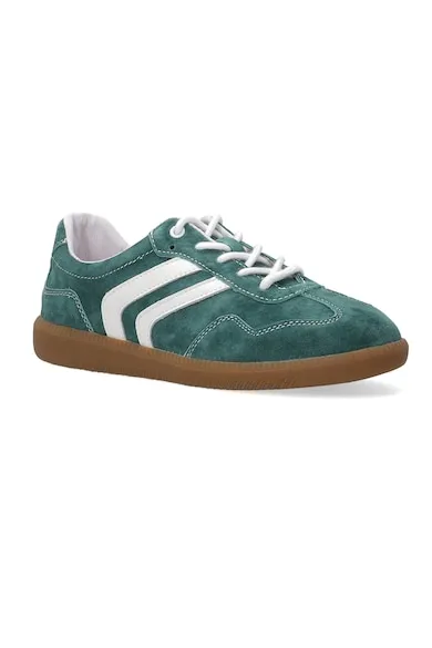 Pantofi sport din piele intoarsa cu garnituri de piele