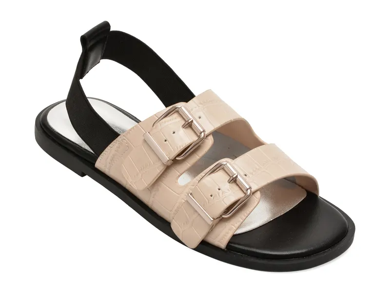 Sandale bej, H5693, din piele naturala