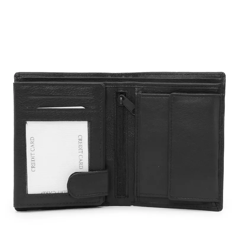 Portmoneu bărbați negru din piele 263BPU3325N — imaginea 2