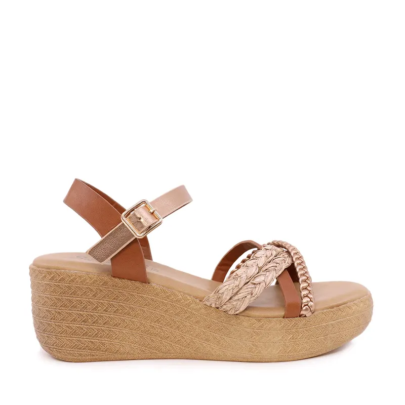 Sandale cu platformă femei Solo Donna maro 2549DS9407M