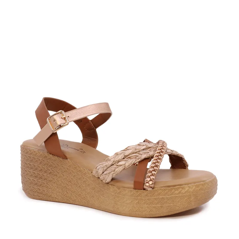 Sandale cu platformă femei Solo Donna maro 2549DS9407M — imaginea 2