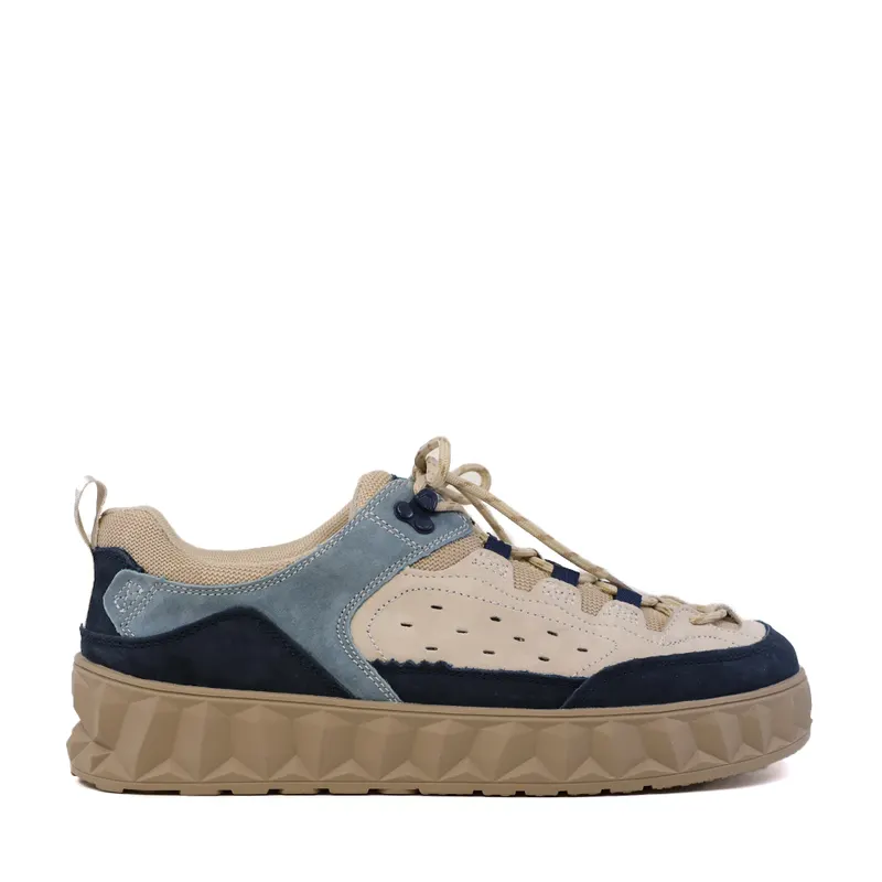 Sneakers bărbați Luca di Gioia blue multi din piele întoarsă 1321BP1210VBL