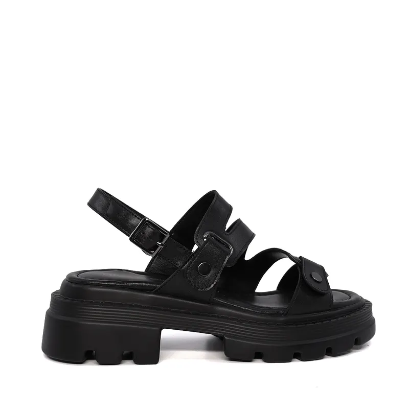 Sandale femei Luca di Gioia negre din piele 1297ds1541n
