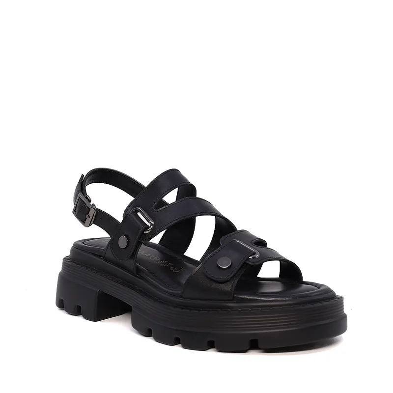 Sandale femei Luca di Gioia negre din piele 1297ds1541n — imaginea 2
