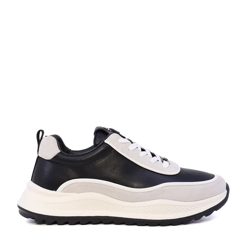 Sneaker ușori bărbați Enzo Bertini negri din piele și piele întoarsă 3661BP851N