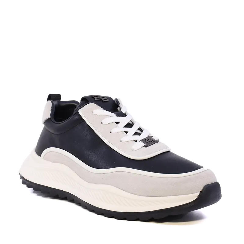 Sneaker ușori bărbați Enzo Bertini negri din piele și piele întoarsă 3661BP851N — imaginea 2