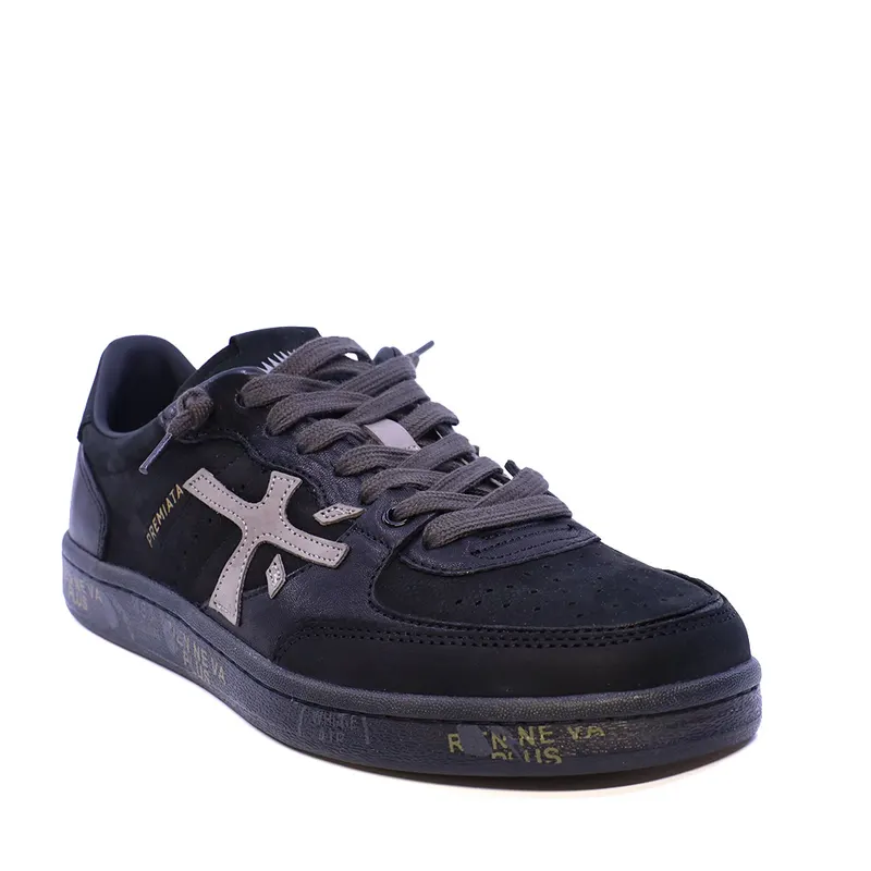Sneakers bărbați Premiata BSKT Clay negri din piele 1692BP8439N — imaginea 2