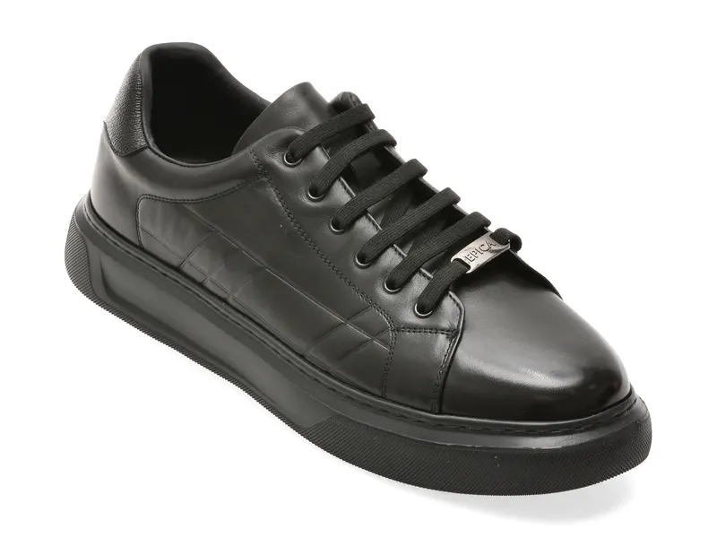 Pantofi sport EPICA negri, T8900, din piele naturala