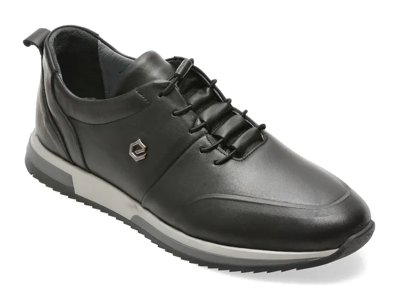 Pantofi sport BITE THE BULLET negri, NR244, din piele naturala