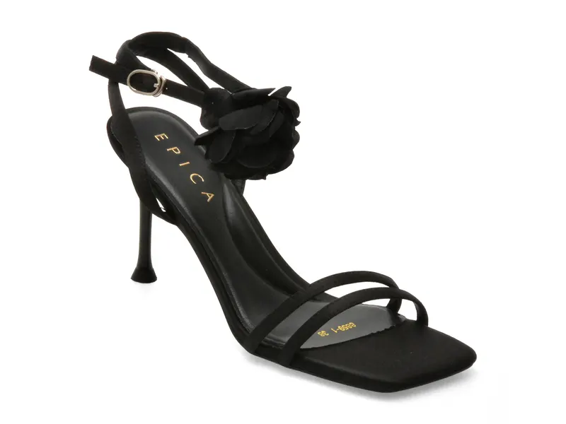 Sandale elegante EPICA negre, 8859, din piele ecologica