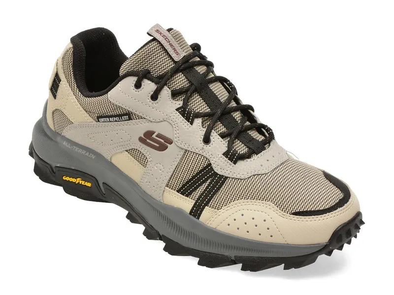 Pantofi sport SKECHERS gri, EQUALIZER 5.0 TRAIL, din material textil si piele naturala
