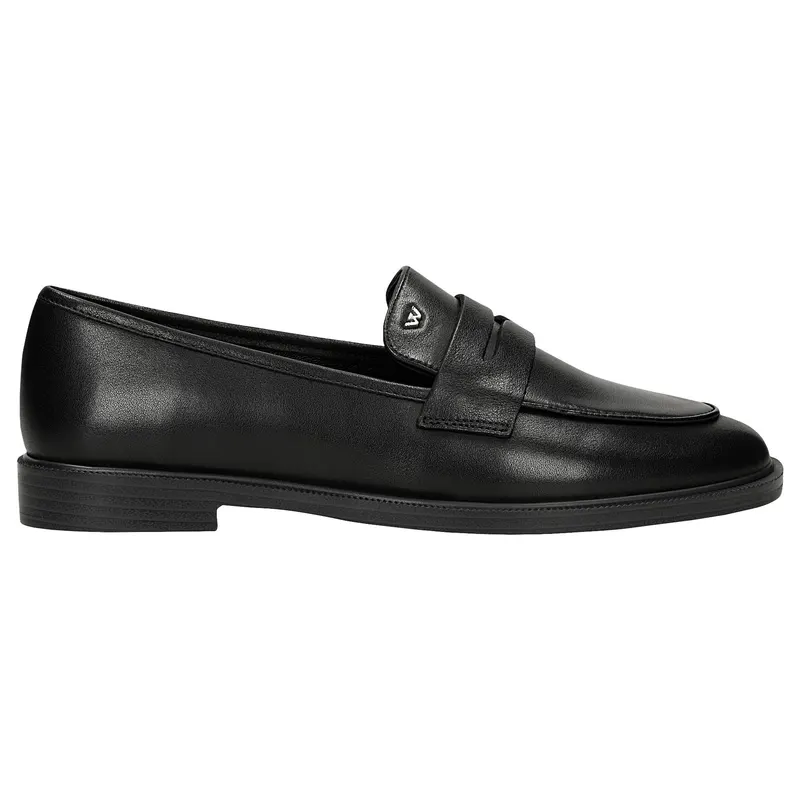 Mocasini damă negri din piele penny loafers
