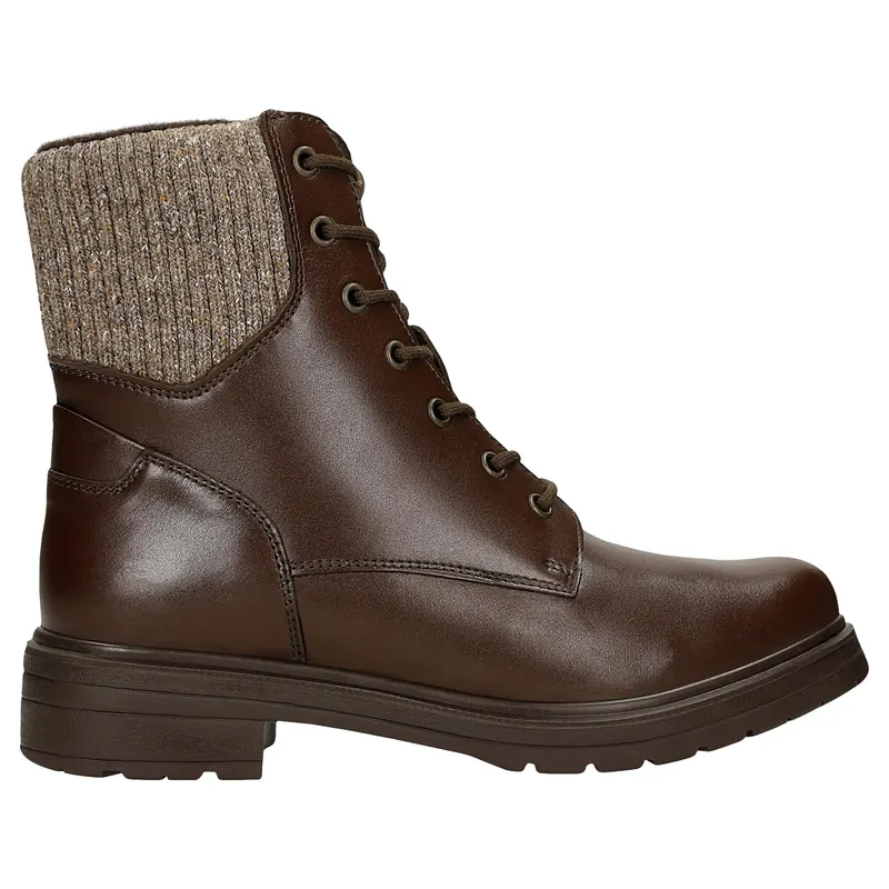 Botine damă maro închis cu șosetă