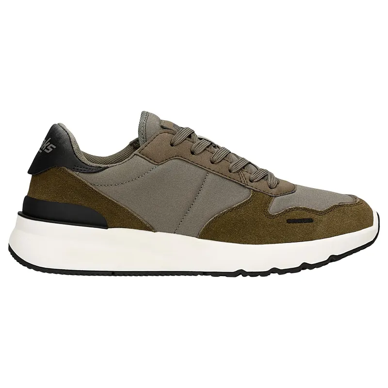 Sneakers bărbați RELAKS cu talpă contrastantă și inserții din piele split întoarsă
