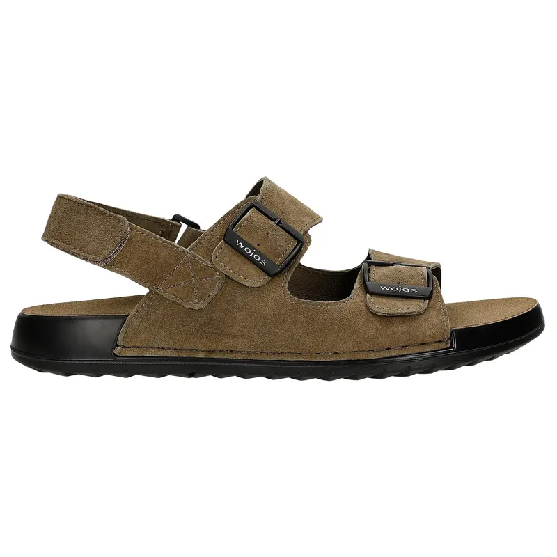 Sandale bărbătești bej din piele nubuc din linia Comfort