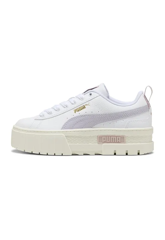 Pantofi sport Mayze de piele cu insertii sintetice - Alb/Lila