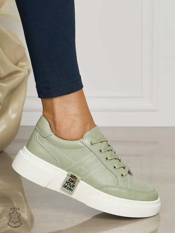 Pantofi dama din piele naturala cu siret CONFORTABILE CU MODEL LATERAL CRL1461 BARILLA