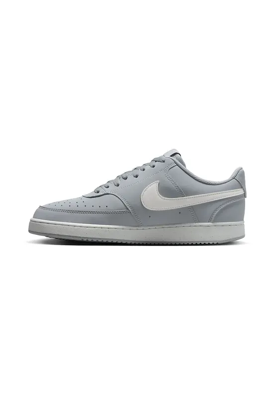 Pantofi sport din piele si piele ecologica Court Vision - Alb/Gri