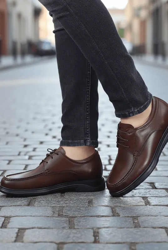 Pantofi Confort din Piele Maro cu Siret - DR FLEXER 5