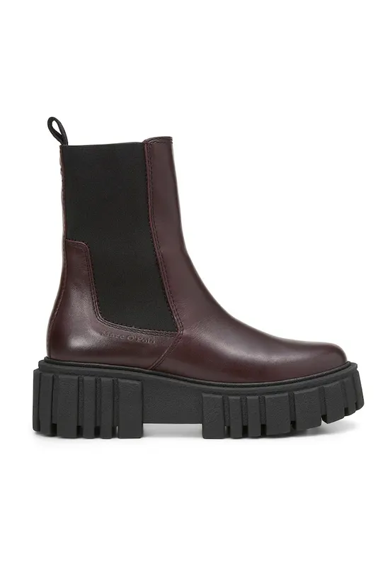 Ghete Chelsea de piele - Maro inchis