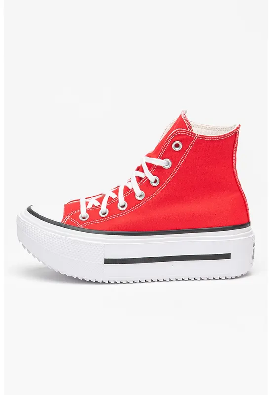 Tenisi cu platforma Chuck Taylor All Star Canvas - Rosu/Alb