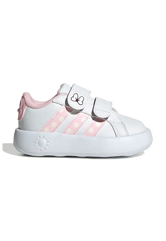 Pantofi sport cu velcro Minnie Mouse Grand - Alb/Roz deschis