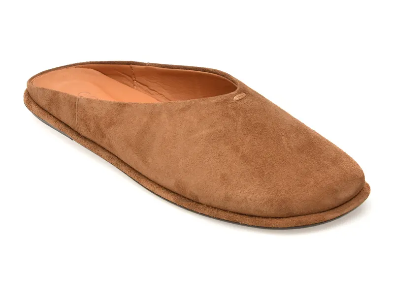 Papuci maro, 4792701, din piele intoarsa