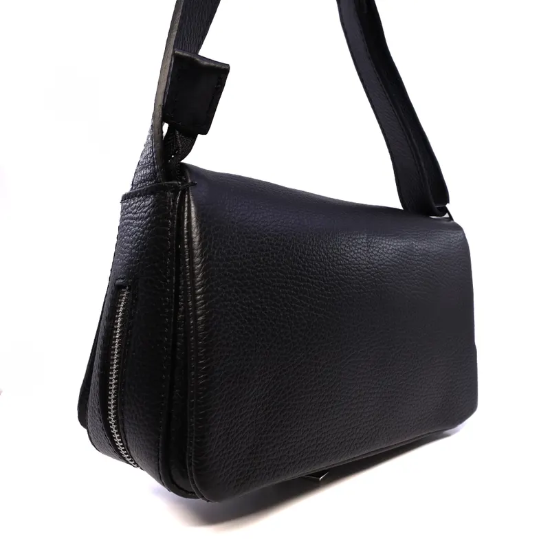 Poșetă crossbody Luca di Gioia neagră din piele 245POSP24083N — imaginea 2