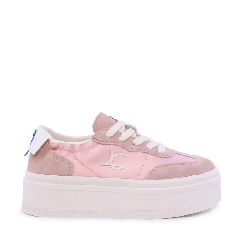Sneakers femei Luca di Gioia roz din velur și textil satinat 1291DP9100VRO